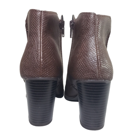 Sun + Stone Gracey Brown Zip Almond Closed Toe Block Heel Bootie Sz 5M - Picture 6 of 12